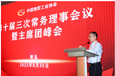中國橡膠工業(yè)協(xié)會副會長兼秘書長雷昌純主持了下半場的主席團會議。
