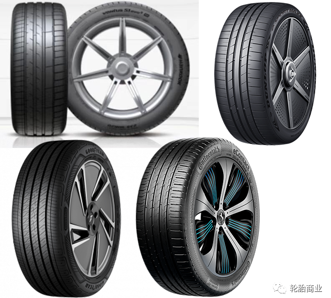 國(guó)產(chǎn)企業(yè)如中策的朝陽(yáng)1號(hào)，玲瓏SPORTMASTERe、ATLAS A52等都是針對(duì)新能源車(chē)型的輪胎產(chǎn)品